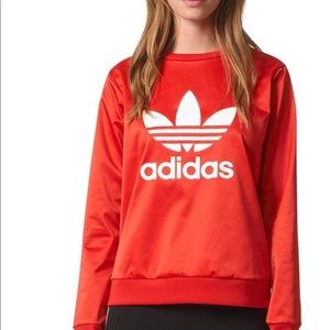 Red Adidas Satin Sweatshirt